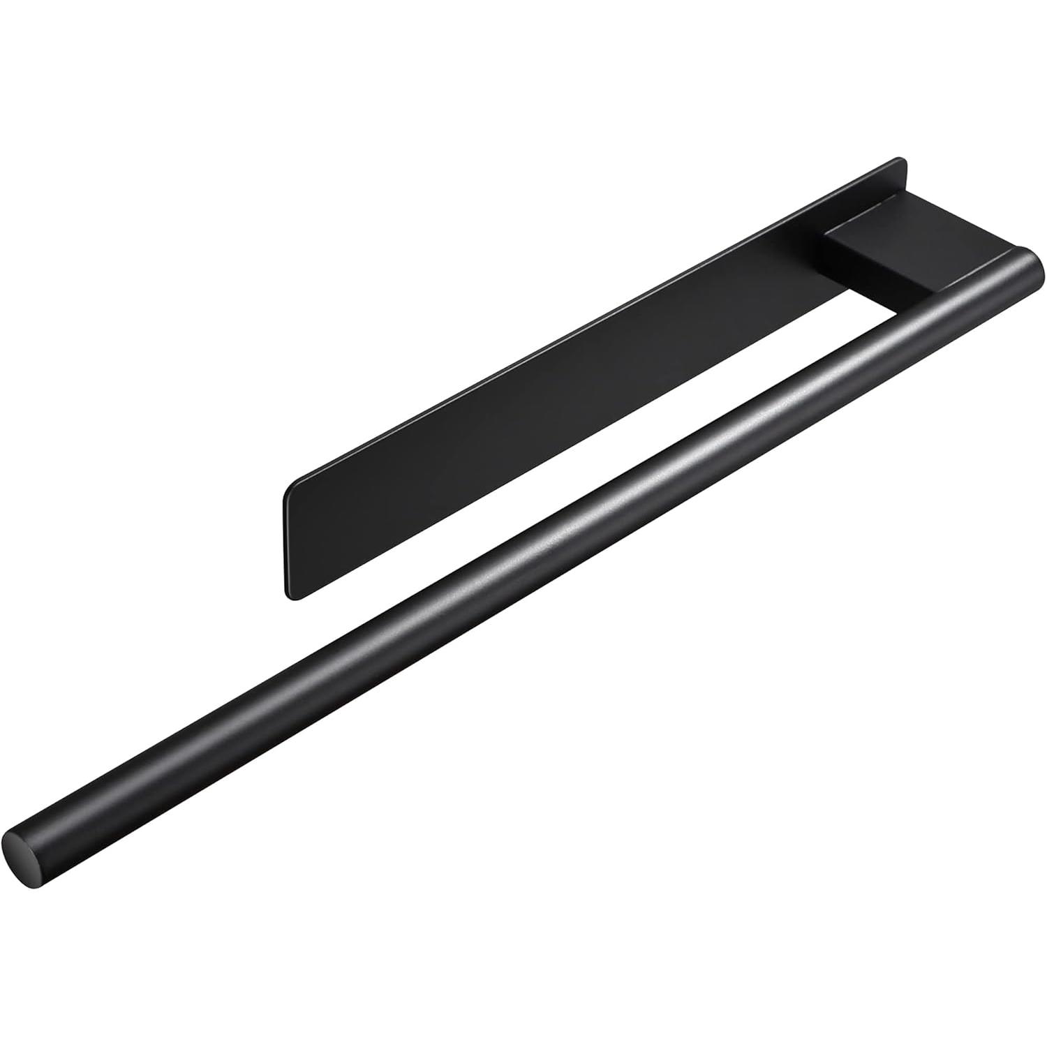 TK Toallero Adhesivo para Baño, Toallero Sin Perforaciones, Adhesivo De Pared, Toallero De Un Brazo, Acero Inoxidable, Negro Mate, para Baño Y Cocina
