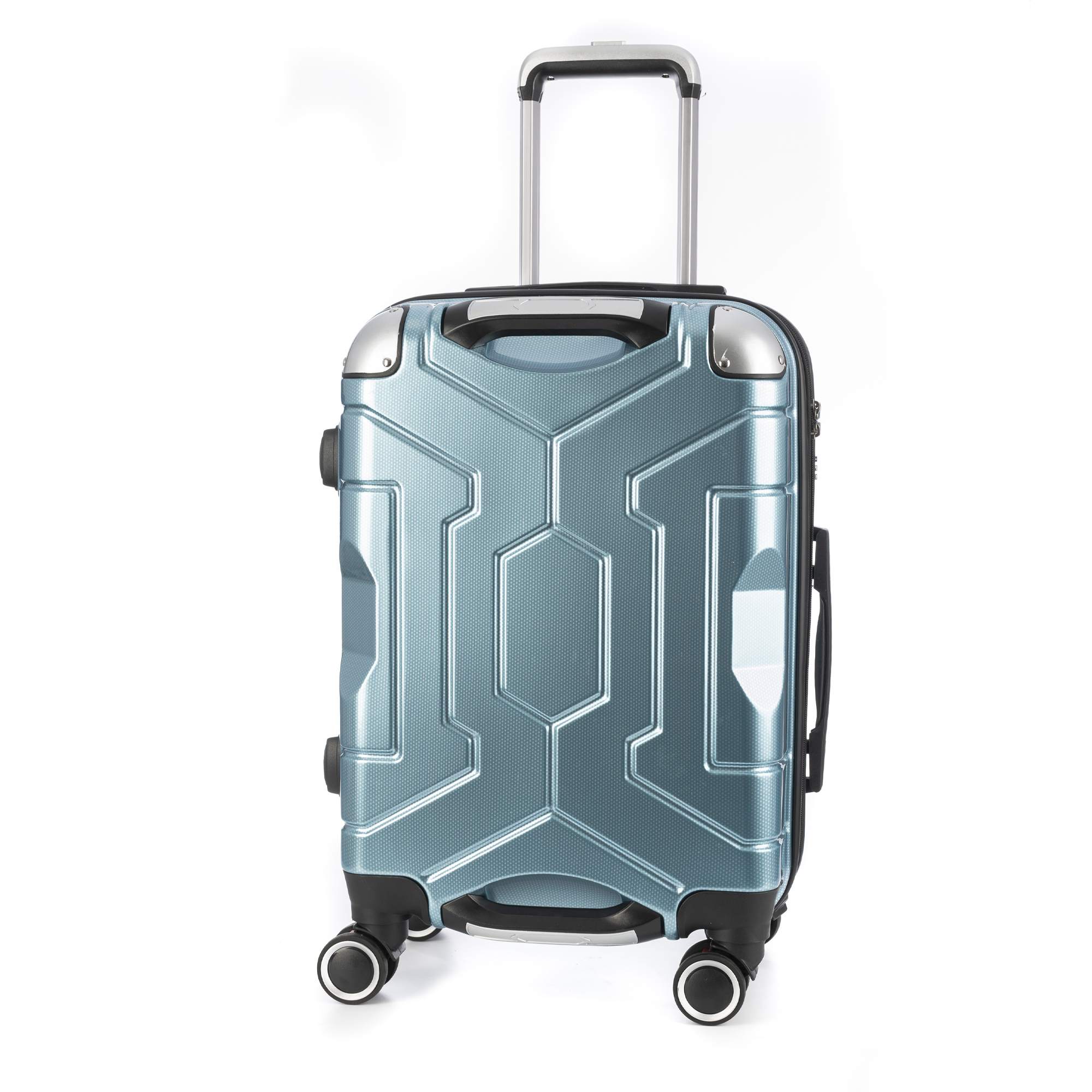 DAM.Maleta de cabina Trolley extensible en material ligero de ABS+PC de alta resistencia con esquinas reforzadas. Cerradura numérica TSA, 4 ruedas dobles extraíbles y giratorias 360°. 37x24x56cm