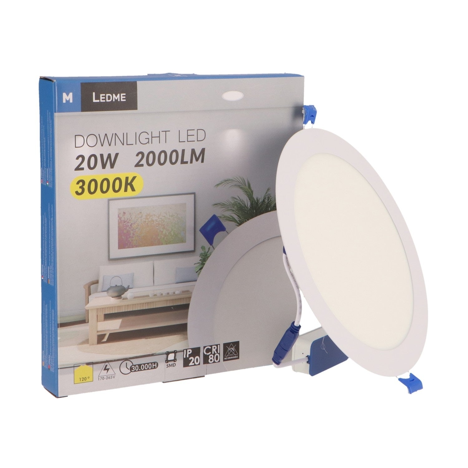 Ledme Downlight Panel LED Circular Serie Slim 20 Wattios - Disponible en 3 tonos de luz