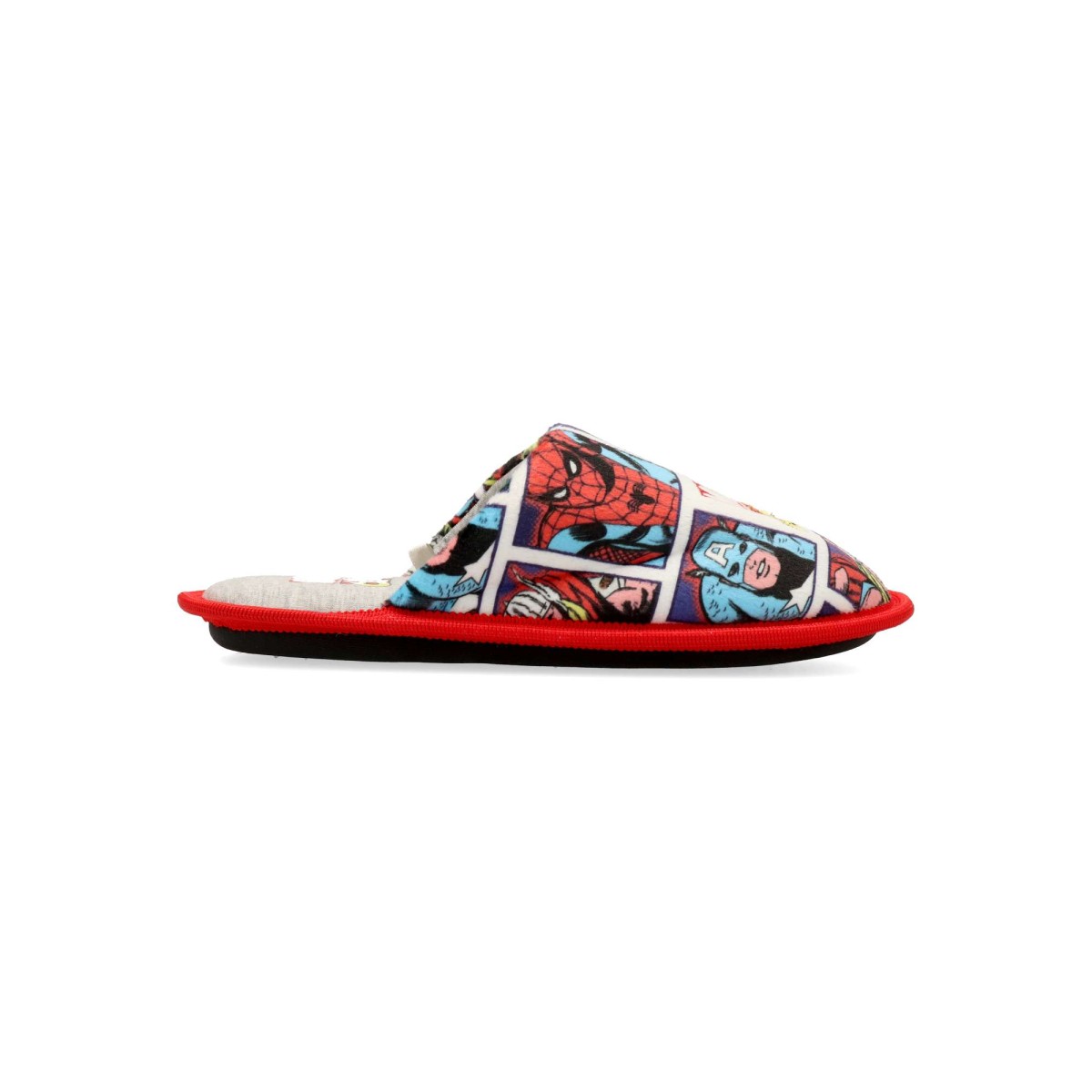 Marvel - Zapatillas de casa para niño, chinela con forro de pelo sintético y suela de goma ligera y flexible, estampado Marvel multicolor, cómodas y abrigadas