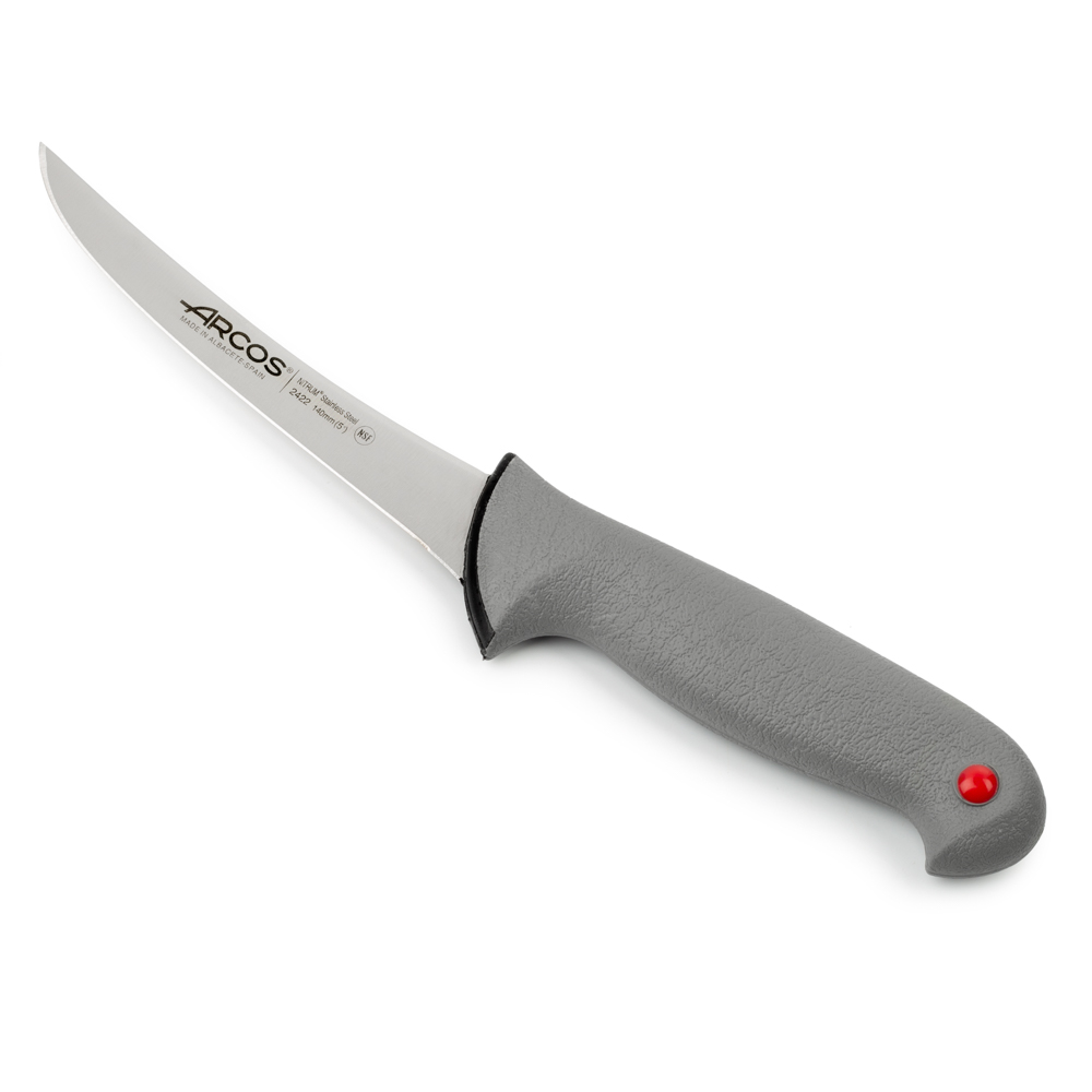 Arcos Cuchillo Deshuesador Con Hoja Acero Inoxidable Nitrum 140 Mm. Cuchillo Profesional Para Cortar Huesos Carne. Mango Ergonómico Polipropileno. Ser
