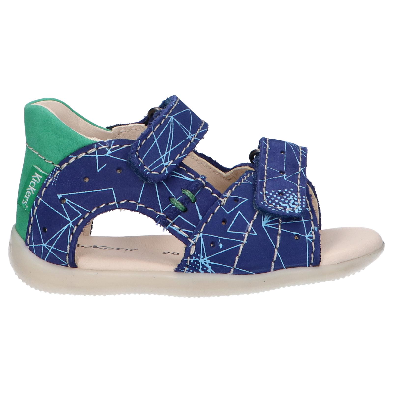 Children's Sandals KICKERS 785404-10 BOPING-2 51 BLEU VERT GALACTIC