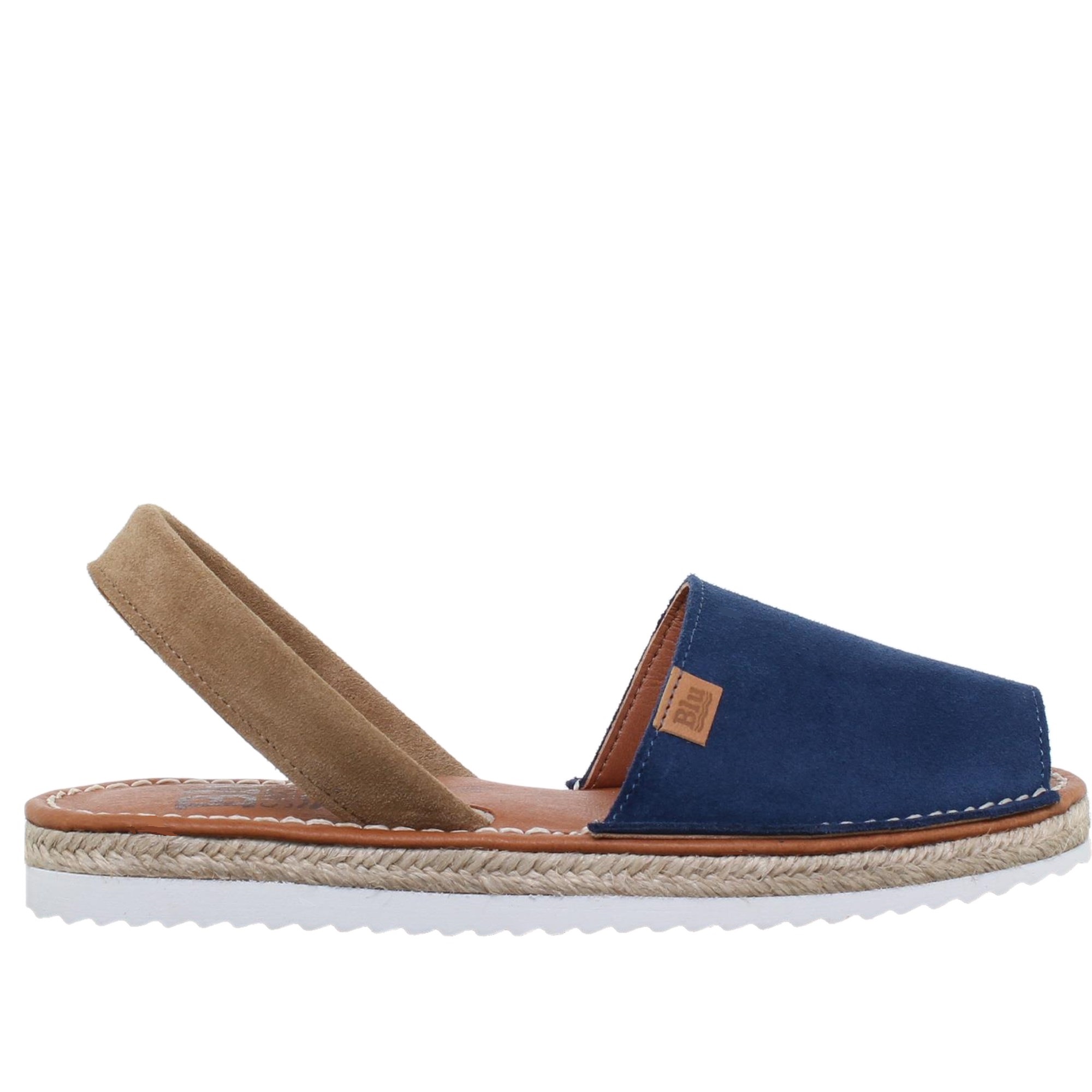 Blusandal Sandalia Menorquinas Mujer Azul Piel Suela Acolchada 15202BLU