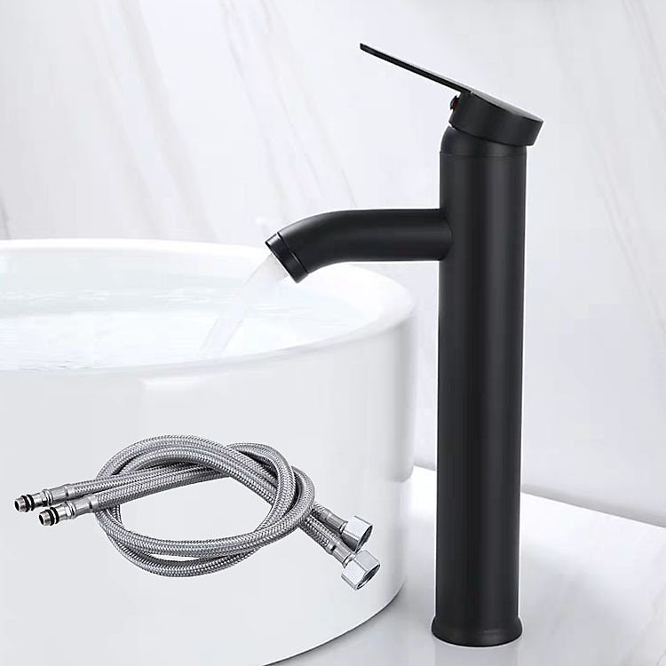 CA Grifo de baño grande con agua caliente y fría para baño, superficie fría, cabezal especial Dragon, agua Myled especial, color negro