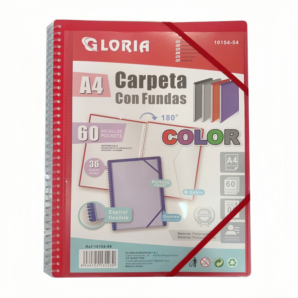 Carpeta clasificadora Carpeta de fundas de 20,30,40 y 60 Fundas con portada personalizable