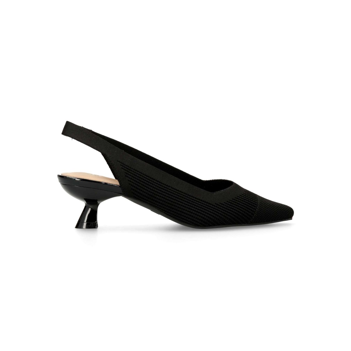 Vanessa Calzados - Zapato salón punta fina y destalonado para mujer, con tacón medio de 4,5 cm, suela de goma y plantilla acolchada, diseño elegante y versátil