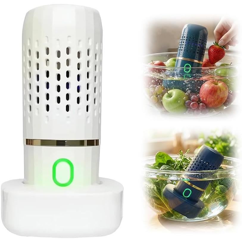 Lavadora de frutas y verduras, dispositivo limpiador de frutas mejorado 2026, purificador de alimentos inalámbrico USB portátil, con tecnología de purificación de iones OH, para limpiar frutas