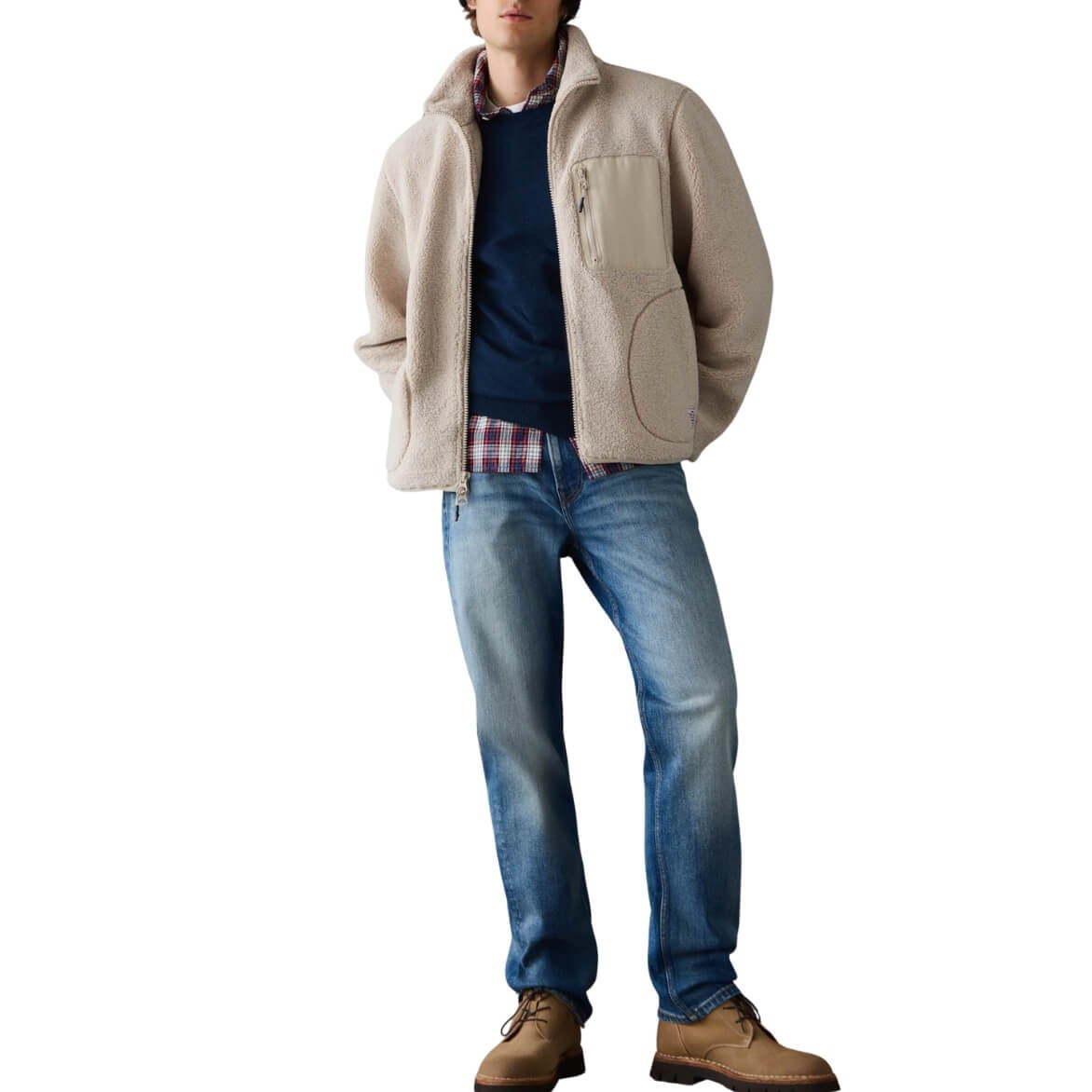 Chaqueta De Borreguito Borg Beige De