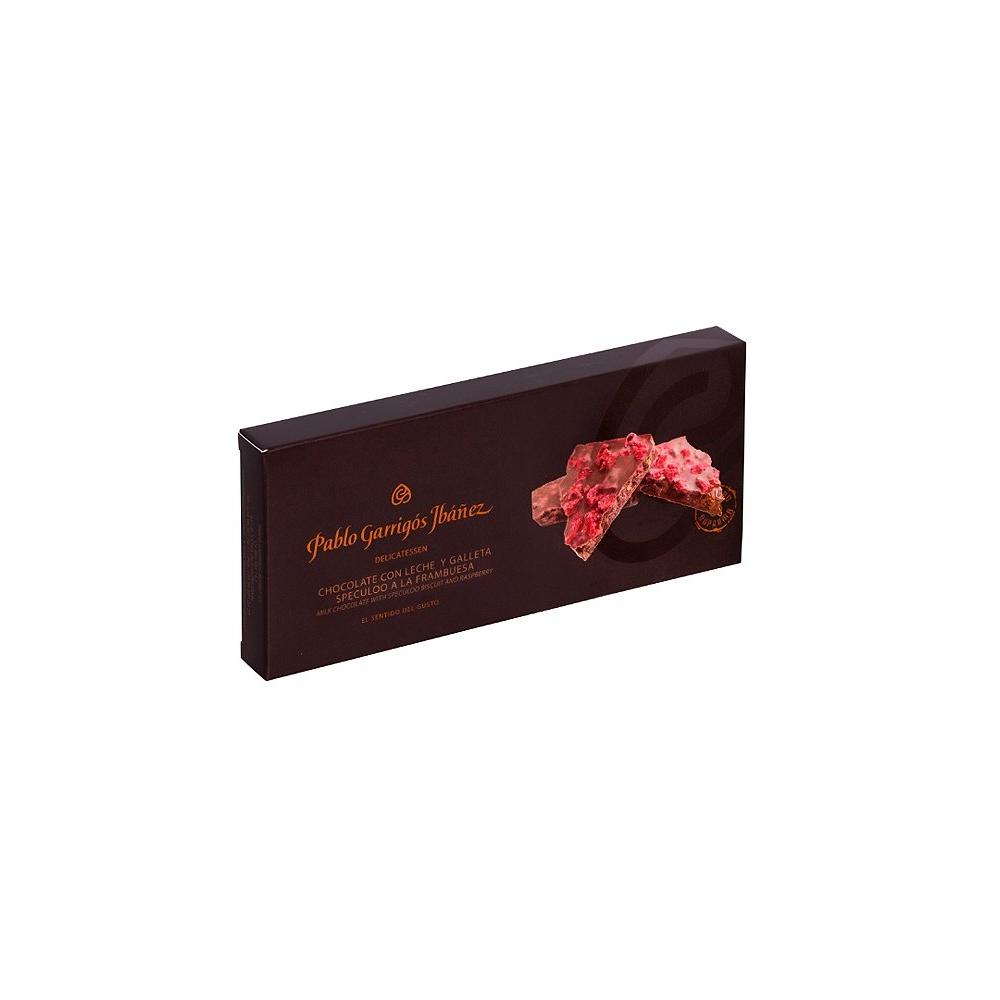 Turrón de Chocolate con Leche y Galleta Speculoo a la Frambuesa Delicatessen 200gr España 200 cl. º