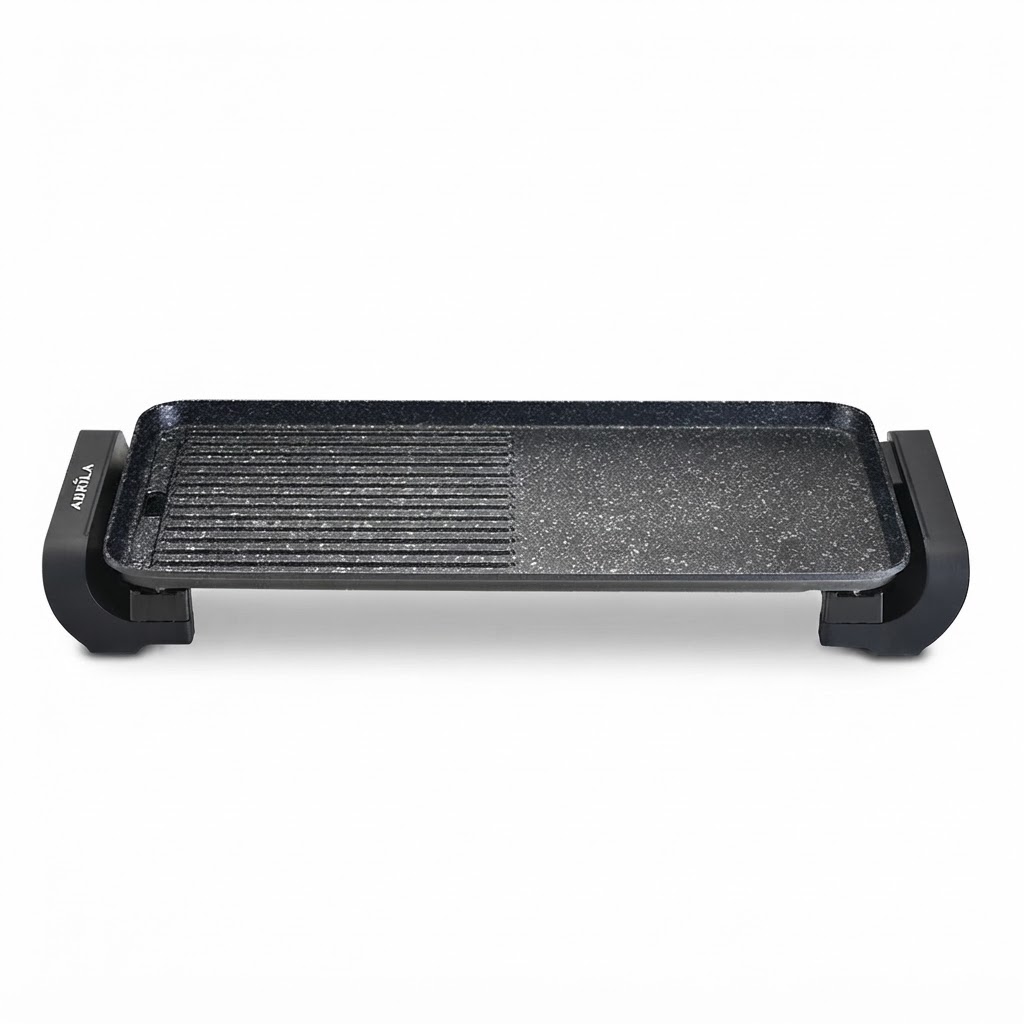 Plancha De Asar Y Gril Tokachi 1800w Negro Ceramica Antiadherente Termost.reg.calentamiento Rapido 6x57,5x23,5cm - ABRILA