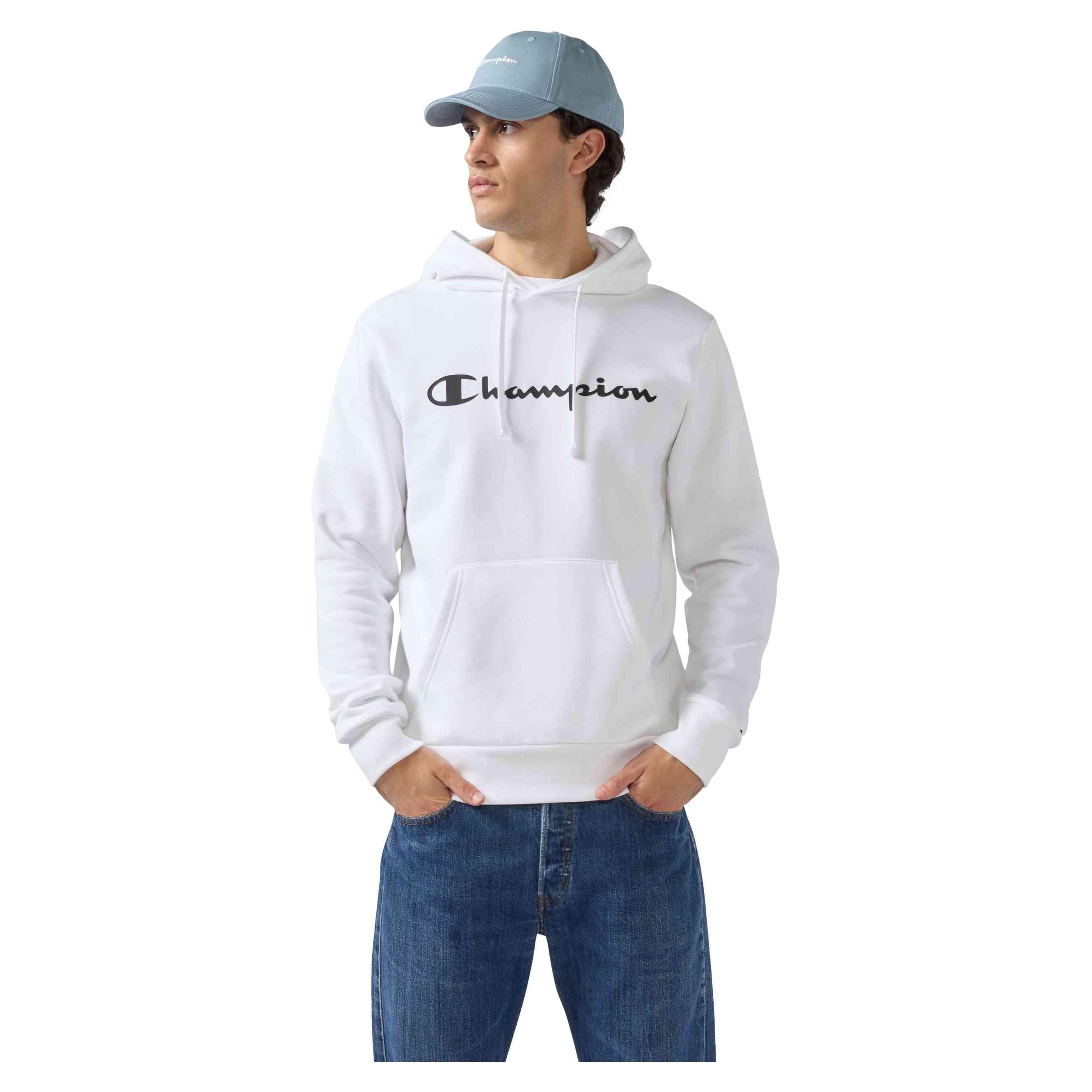 SUDADERA CHAMPION BLANCA BIG PRINTED LOGO HOODIE