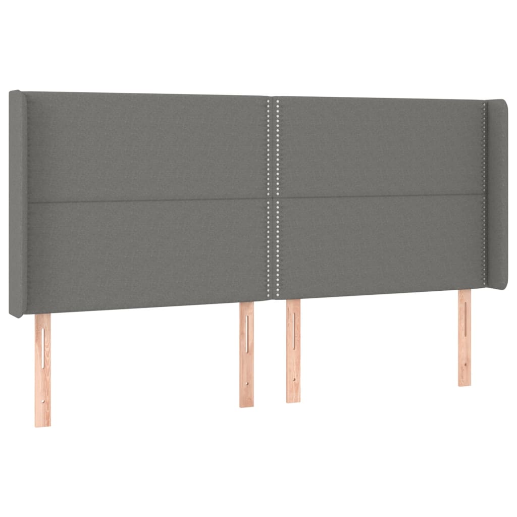 vidaXL Cabecero con LED de tela gris oscuro 183x16x118/128 cm