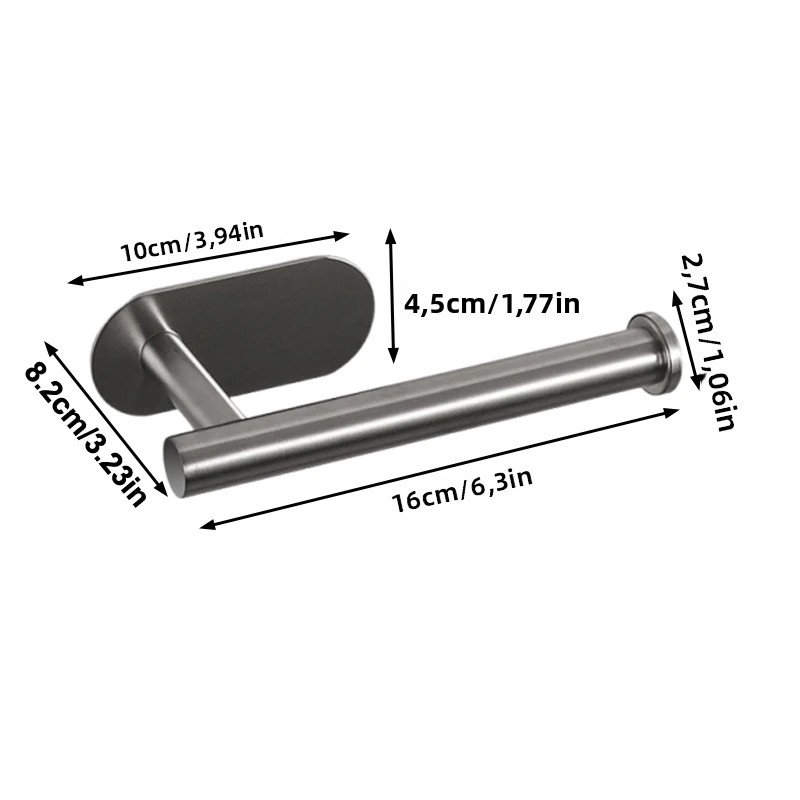 CA Soporte De Toalla De Acero Inoxidable Para Pared Autoadhesivo Organizador De Baño Estante De Almacenamiento Para Papel De Toalla
