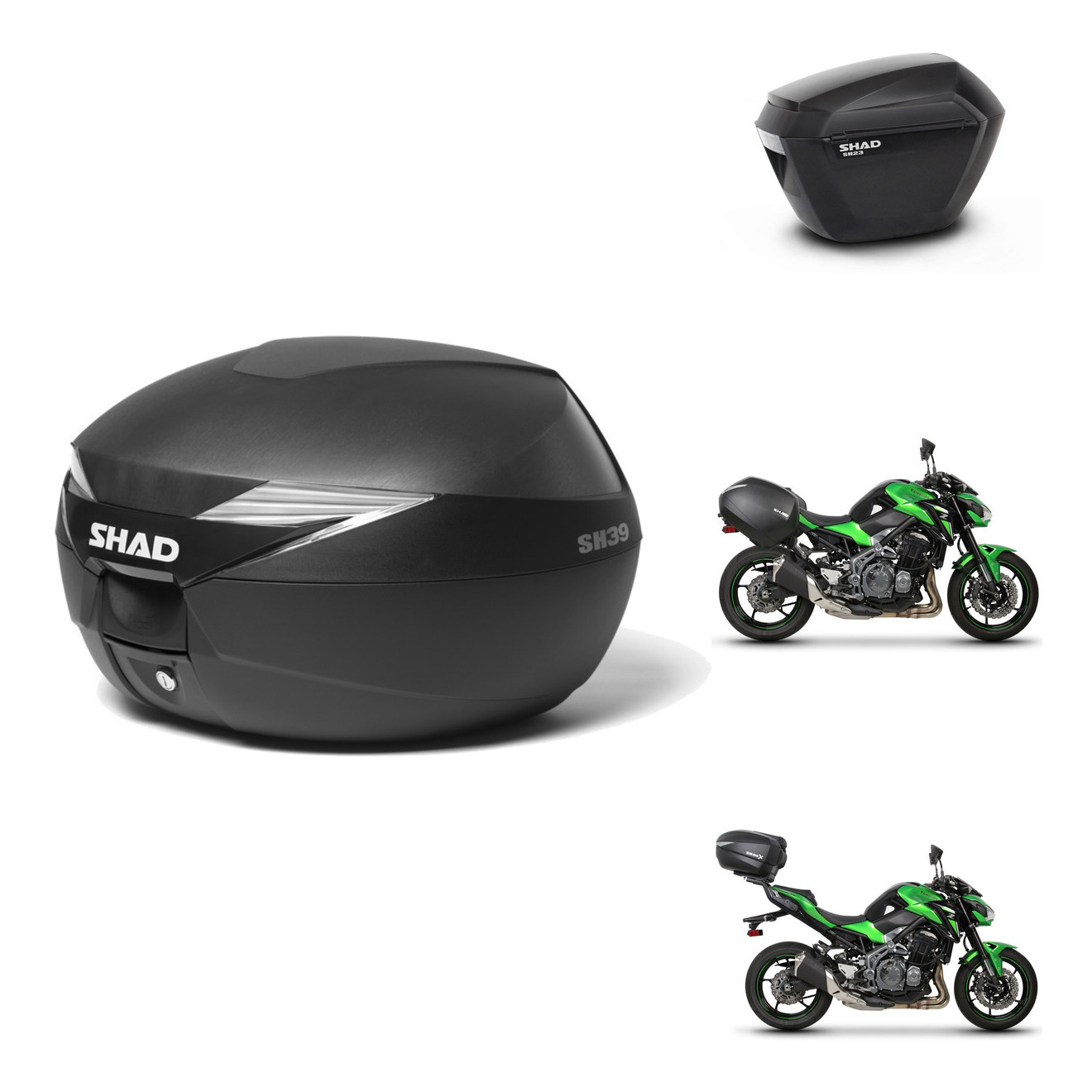 Maletas Laterales + Baul Trasero + Herraje 3P + Herraje Montaje Sh39 Sh 39 Sh23 KIT-246683