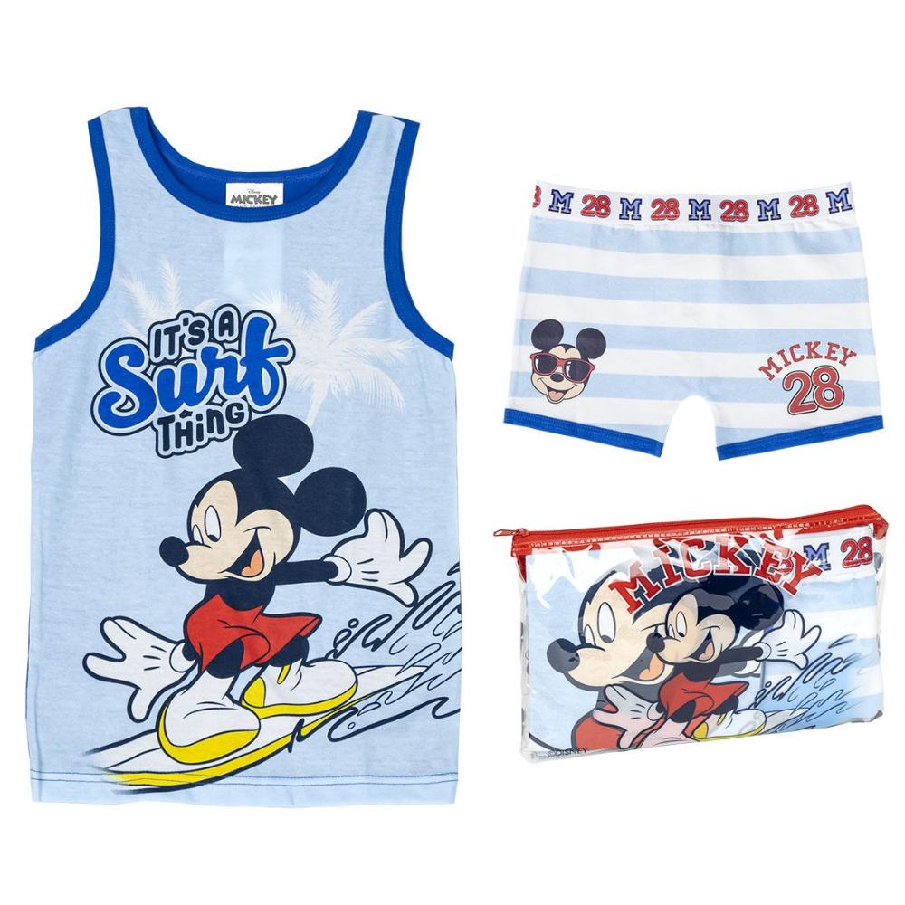 Disney Mickey Mouse Cerdá Pijama de Tirantes Its a Surf Thing con Neceser Niño 76823