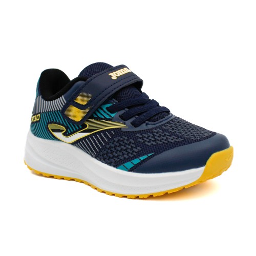 Zapatillas de running infantiles JOMA JR30 VELCRO en verde y marino - Comodidad y transpirabilidad
