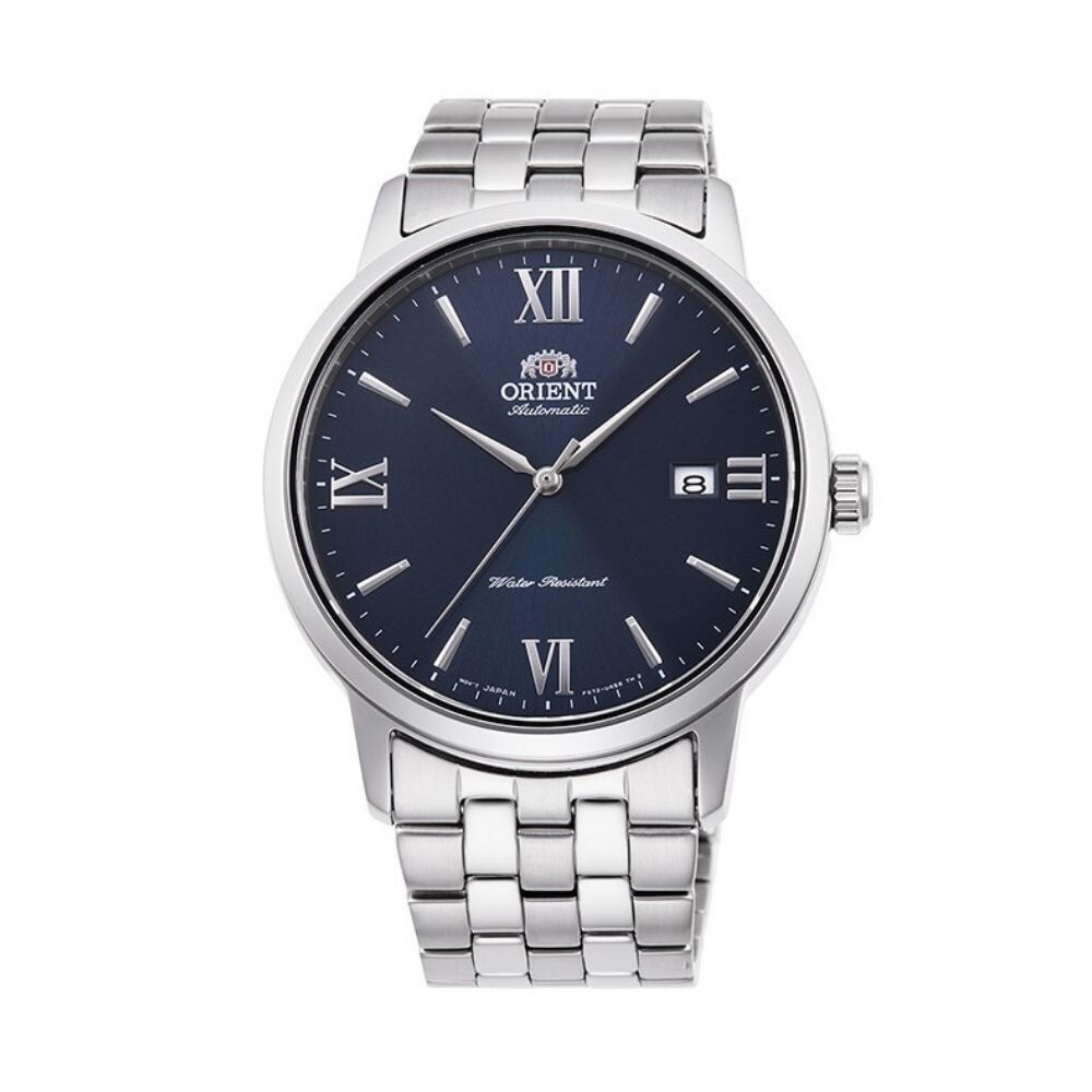 reloj automático hombre Orient Simphony IV RA-AC0F09L dial azul 41.6mm correa acero 50m water resist