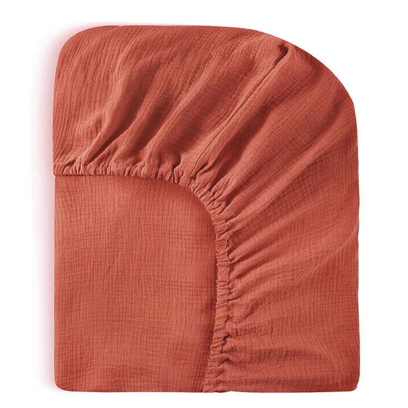OmHO Sábana ajustable de gasa doble para bebé, funda de cama de crepé, funda de cambio multicolor y multitamaño