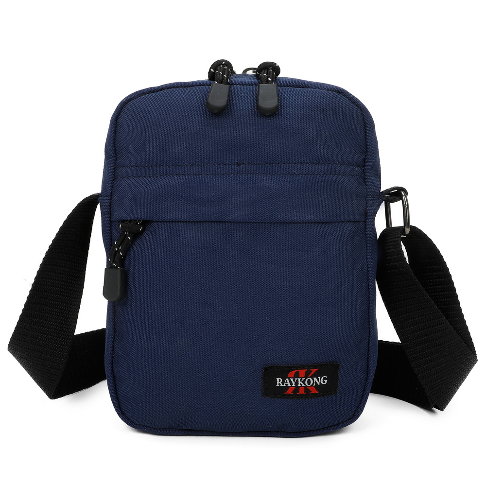 Raykong Bandolera de hombre Poliester 1000D  Resistente Bandolera regulable con 4 compartimientos / 21cm x 5.5cm x 17cm / Uso diario / Negro/ AzulMarino/ Gris