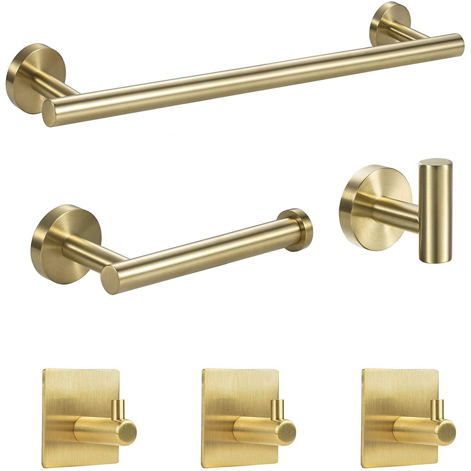 Toallero de Baño Maple Inoxidable 6 Piezas - Oro TONCHEAN