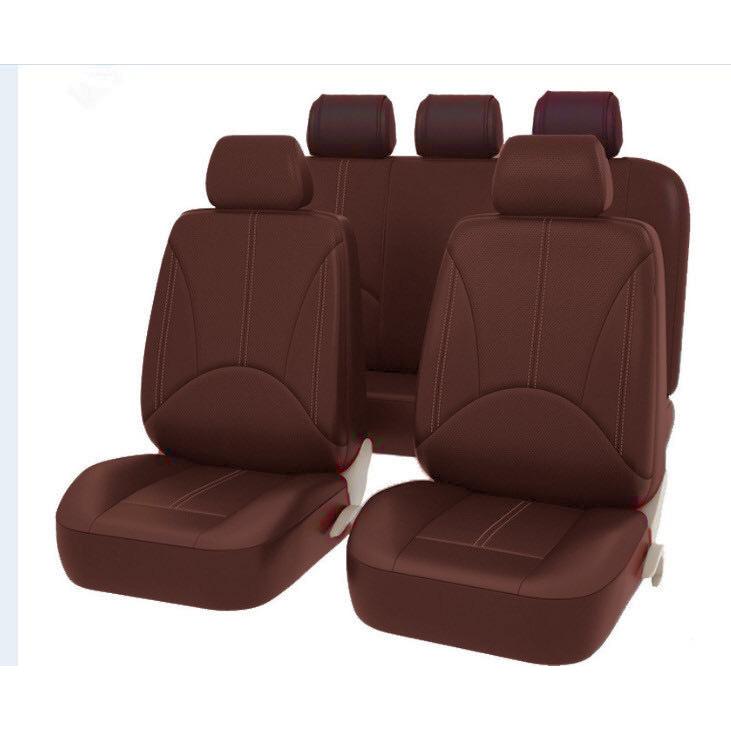OmHo Fundas Universales para Asientos de Coche - Juego Completo de Protectores de Cuero PU - Accesorios Interiores para Automóviles - 9 Piezas - Nuevo