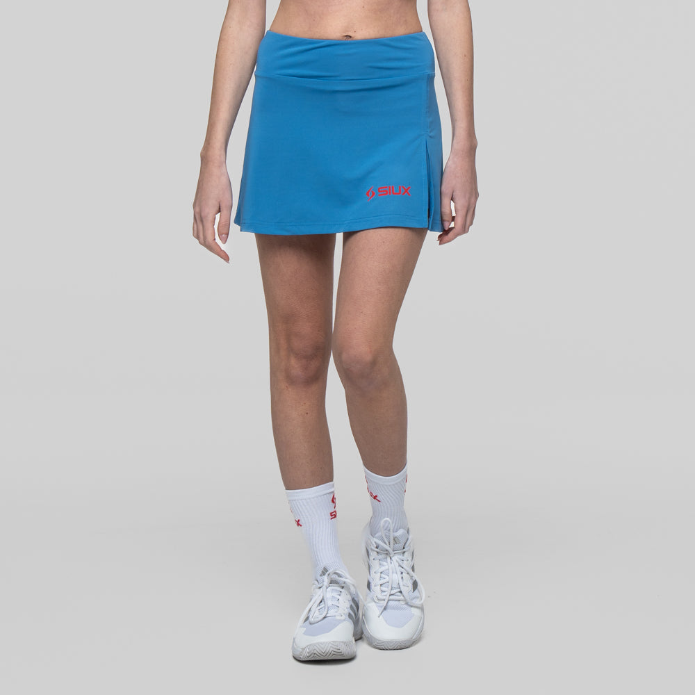 Siux - Falda de Pádel Azul Cyber Mujer - Con Culotte Interior, Cómoda y Transpirable
