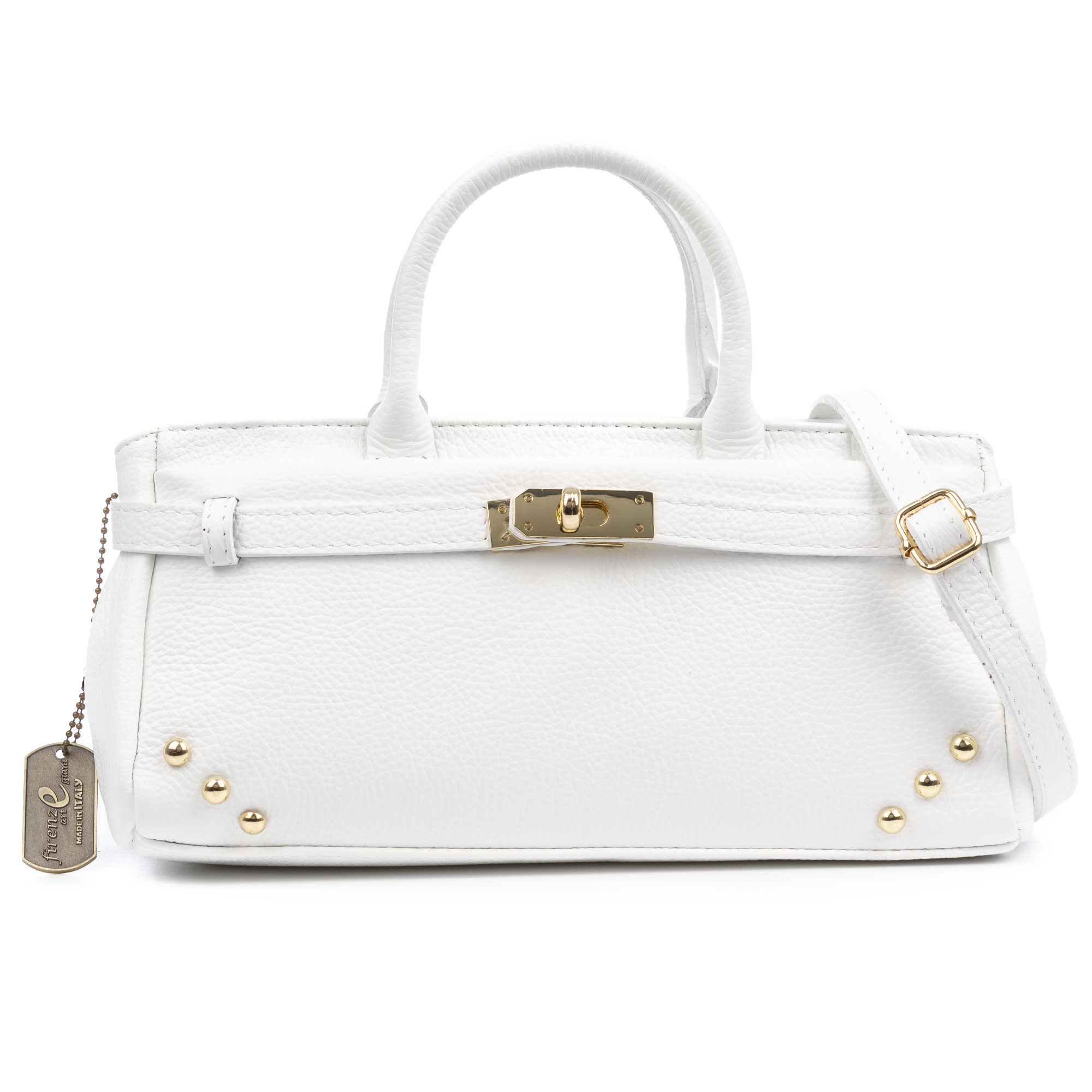 FIRENZE ARTEGIANI Bolso de mano Mujer. Piel auténtica Dollaro. 31x15x14cm