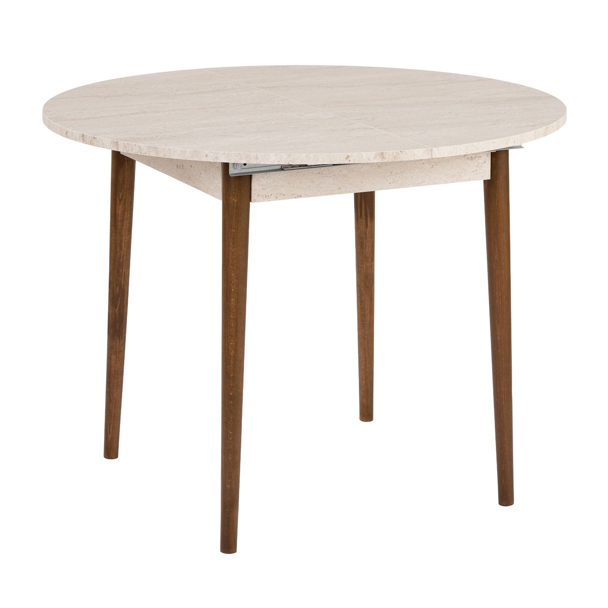 Habitat y Jardin - Mesa de comedor extensible de madera <<Viona>> 100 x 100 x 75 cm - Travertino