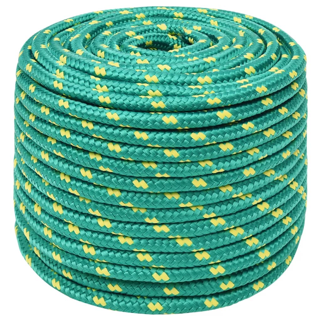 vidaXL Cuerda de barco polipropileno verde 12 mm 250 m