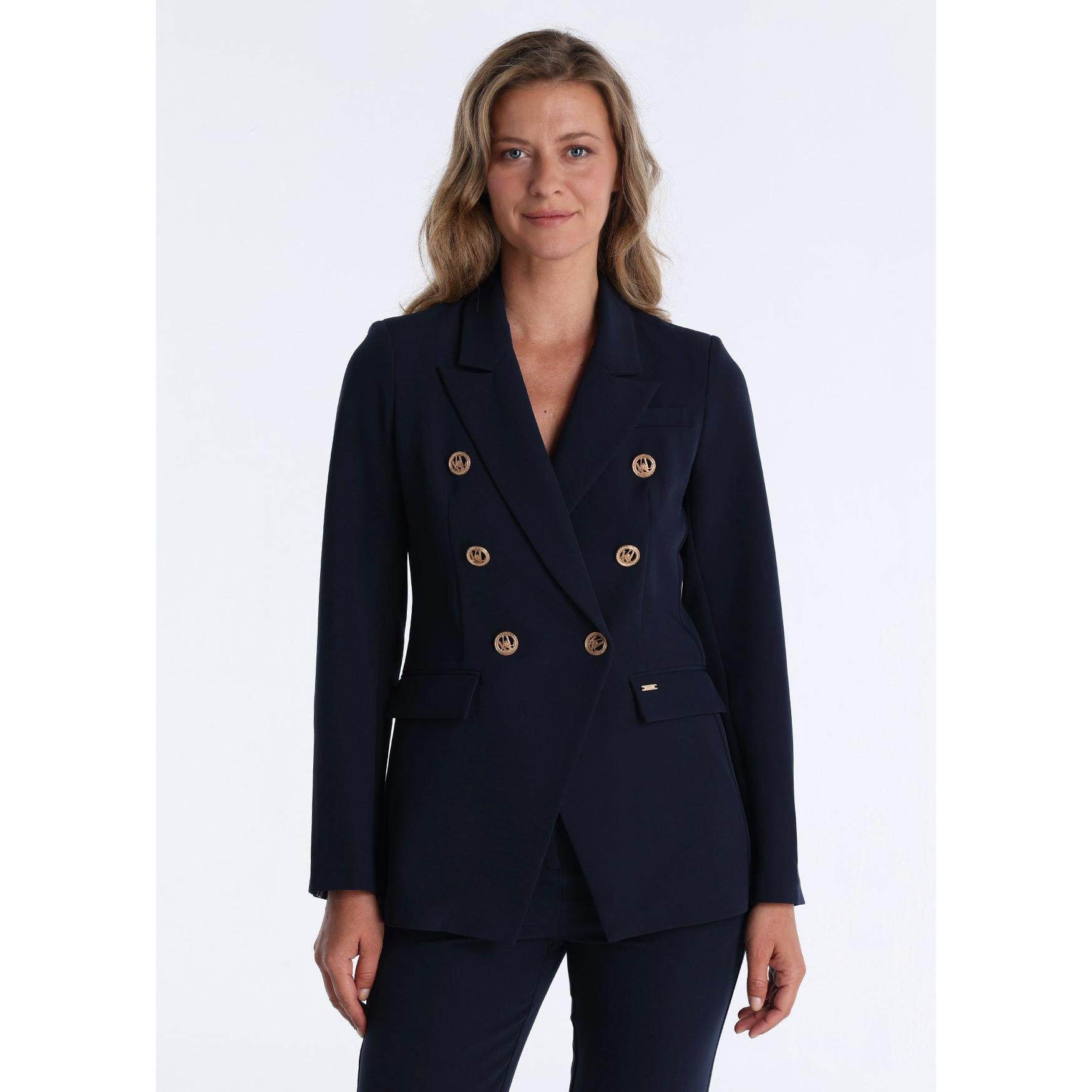 Victorio & Lucchino - Americana Blazer de Corte Cruzado en Azul Navy