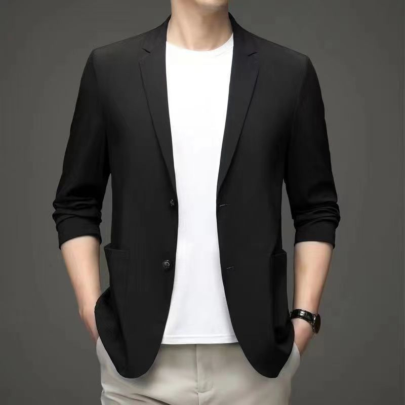 TK Traje De Hombre Gentleman De Algodón De Alta Calidad Talla M-7XL Moda Masculina Ropa De Trabajo Formal Coreano Casual