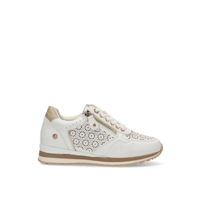 Zapatillas Casual Xti - Mujer - Suela Plana - Modelo 144113 - Color Blanco
