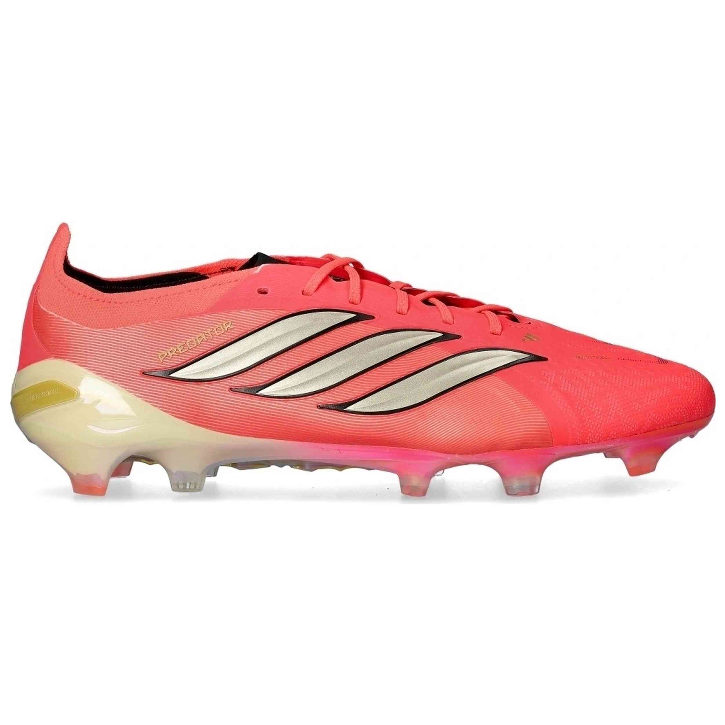 Zapatillas Adidas modelo Predator Elite Firm Ground Soccer Cleats "Solar Turbo / Thermal Chrome / Core Black" para hombre y mujer en color Rosa