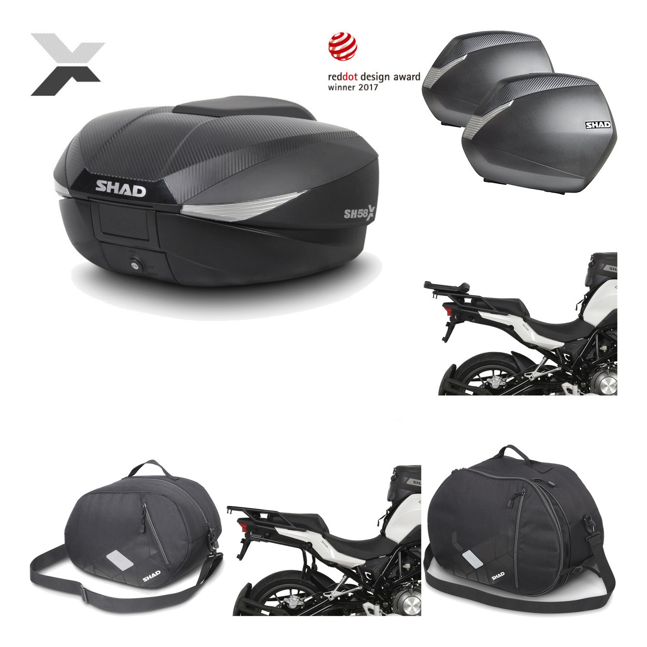 Maletas Laterales + Baul Trasero + Herraje Montaje + Accesorios + Herraje 3P Sh58x Sh36 Sh 36 KIT-194185