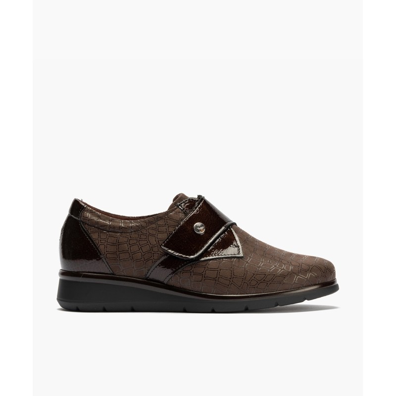 Zapatos casual mujer PITILLOS 11510 MARRON BLUCHER VELCRO COMBINADO MARRON 40198 26I