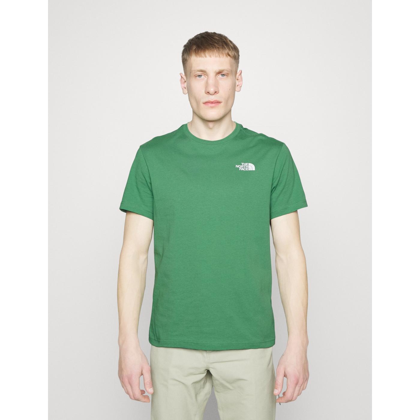 The North Face Camiseta Hombre Verde Hierba Logo Contraste Redbox