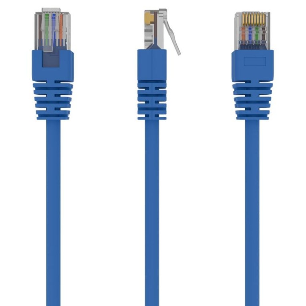 Gembird - Cable de red Ethernet Cat5e PP12-1M/B de 1 m con conectores RJ-45 chapados en oro, ideal para conexiones fiables y transferencias ultrarrápidas en entornos profesionales y domésticos, color azul