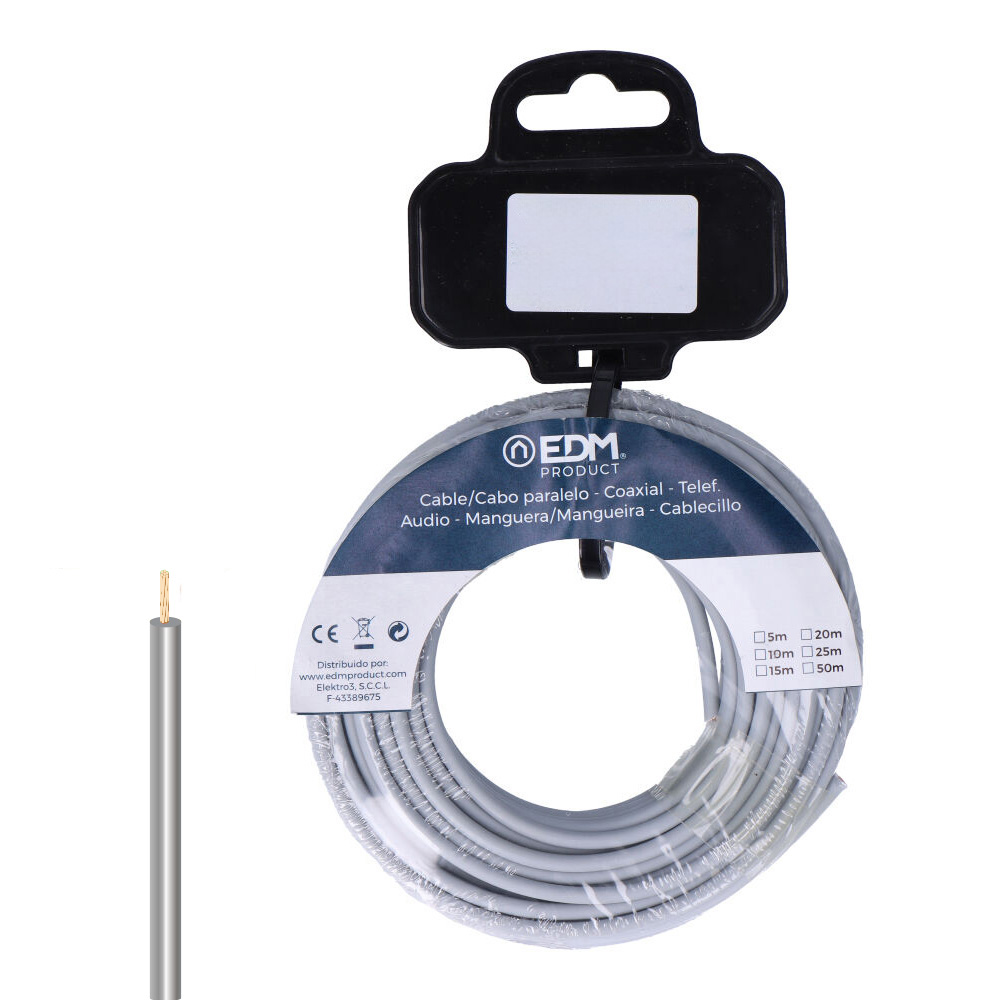 CARRETE CABLECILLO FLEXIBLE 2,5mm GRIS LIBRE DE HALÓGENOS 10m