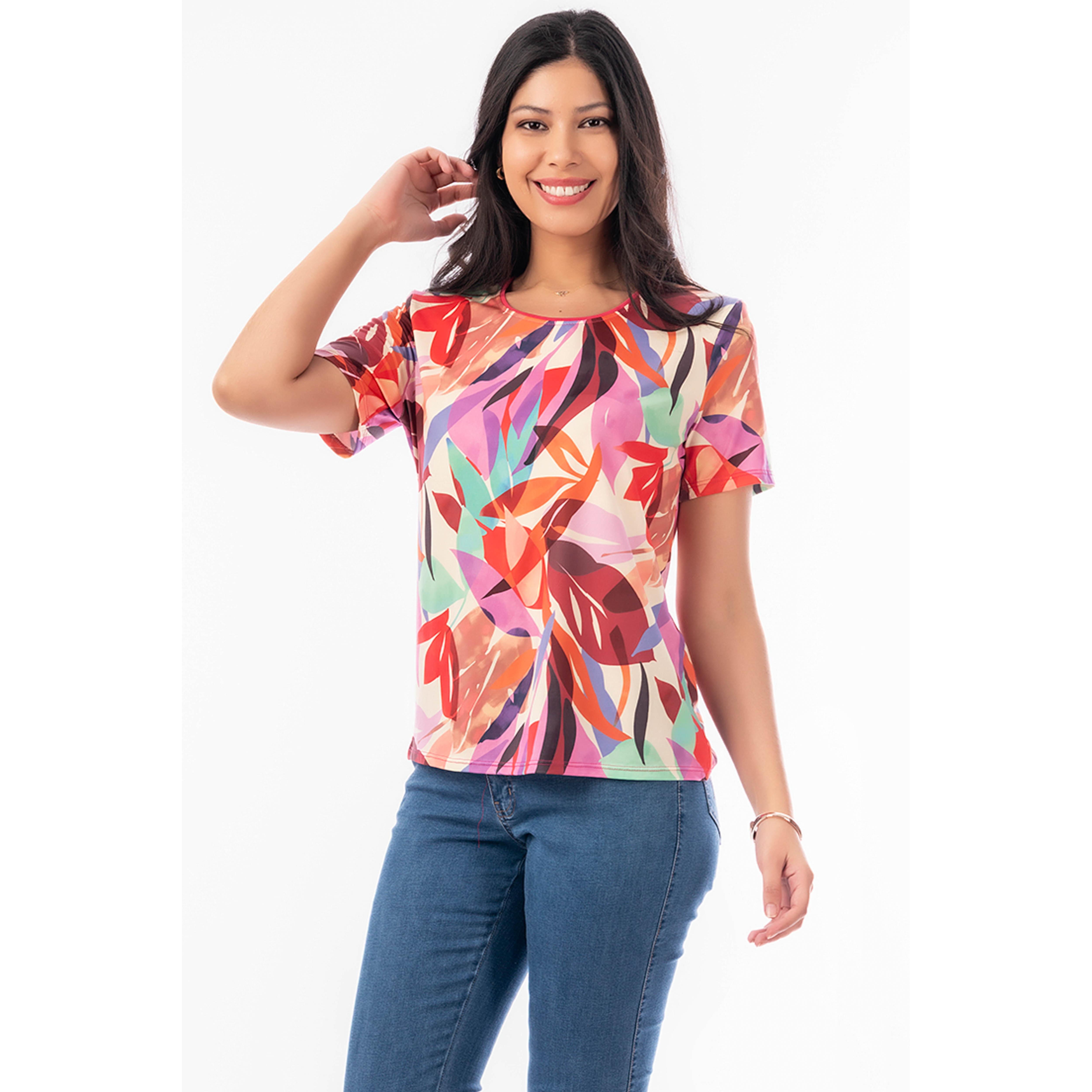 Camiseta de Manga Corta Estampada y Cuello Redondo - Genuine