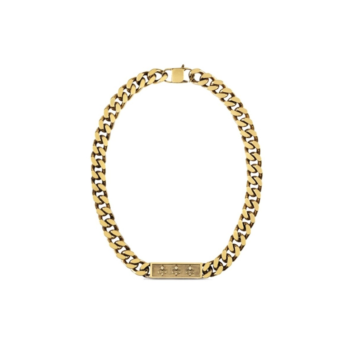 Cadena Guess hombre 23 11MM CURB 4DC FRAME AYG UMN70003 acero inoxidable dorado chapa 3 lilium