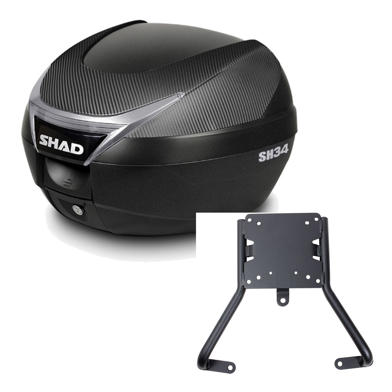 Baul Trasero + Herraje Montaje Sh34 Carbon KIT-184804