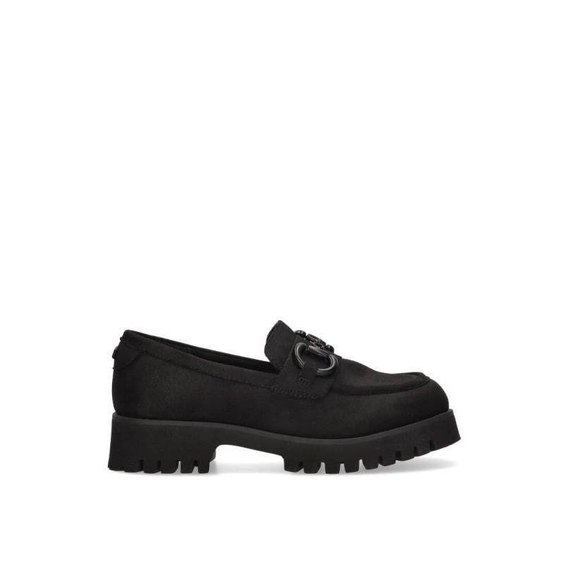 Nautico Kiova Mocasin Mustang - Mujer - Suela Plana - Modelo 53238 - Color Negro