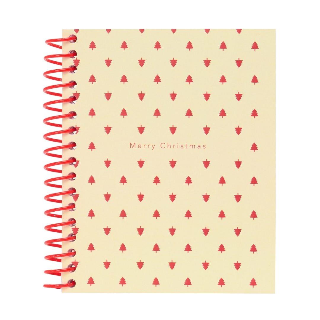 SAFTA | Bloc de Notas A6 Arbolitos Merry Xmas 11,8 x 14,6 Cm, 120 Hojas, Cuaderno Espiral con Tapa Dura, Papel Liso para Apuntes y Lista de Tareas, Papelería Escolar y Oficina, Vuelta al Cole