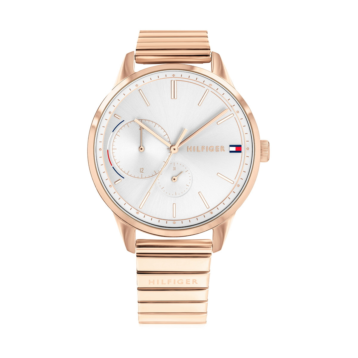 Reloj Tommy Hilfiger de acero inoxidable IP oro rosado