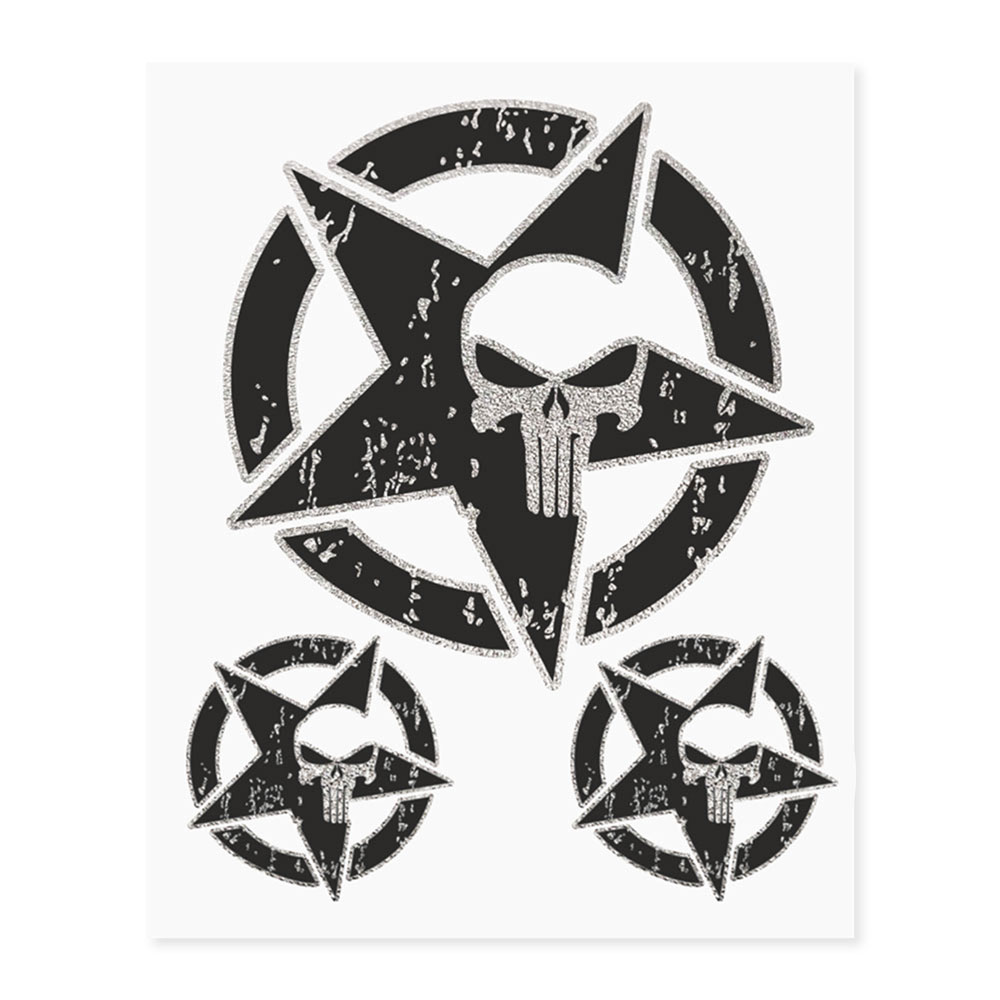 Aventura Kit de Pegatinas para Moto Bauletti, Star Army Skull Punisher