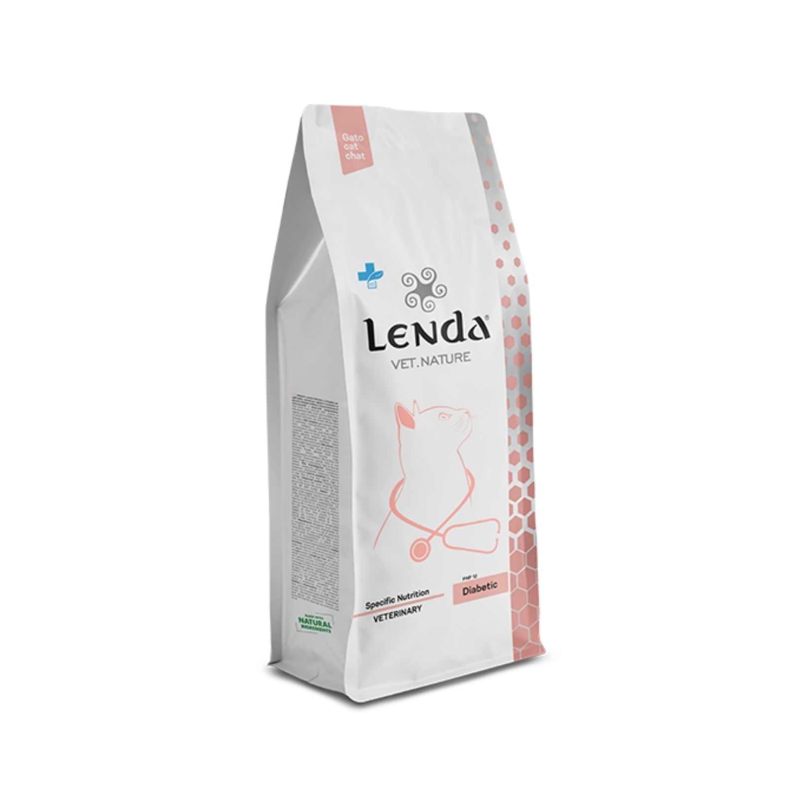 Lenda Vet Cat Nature Diabetic 2 kg - Pienso Veterinario de Gatos para Control de Glucosa para Diabetes y/o Colitis - Pienso Natural con Condroprotectores
