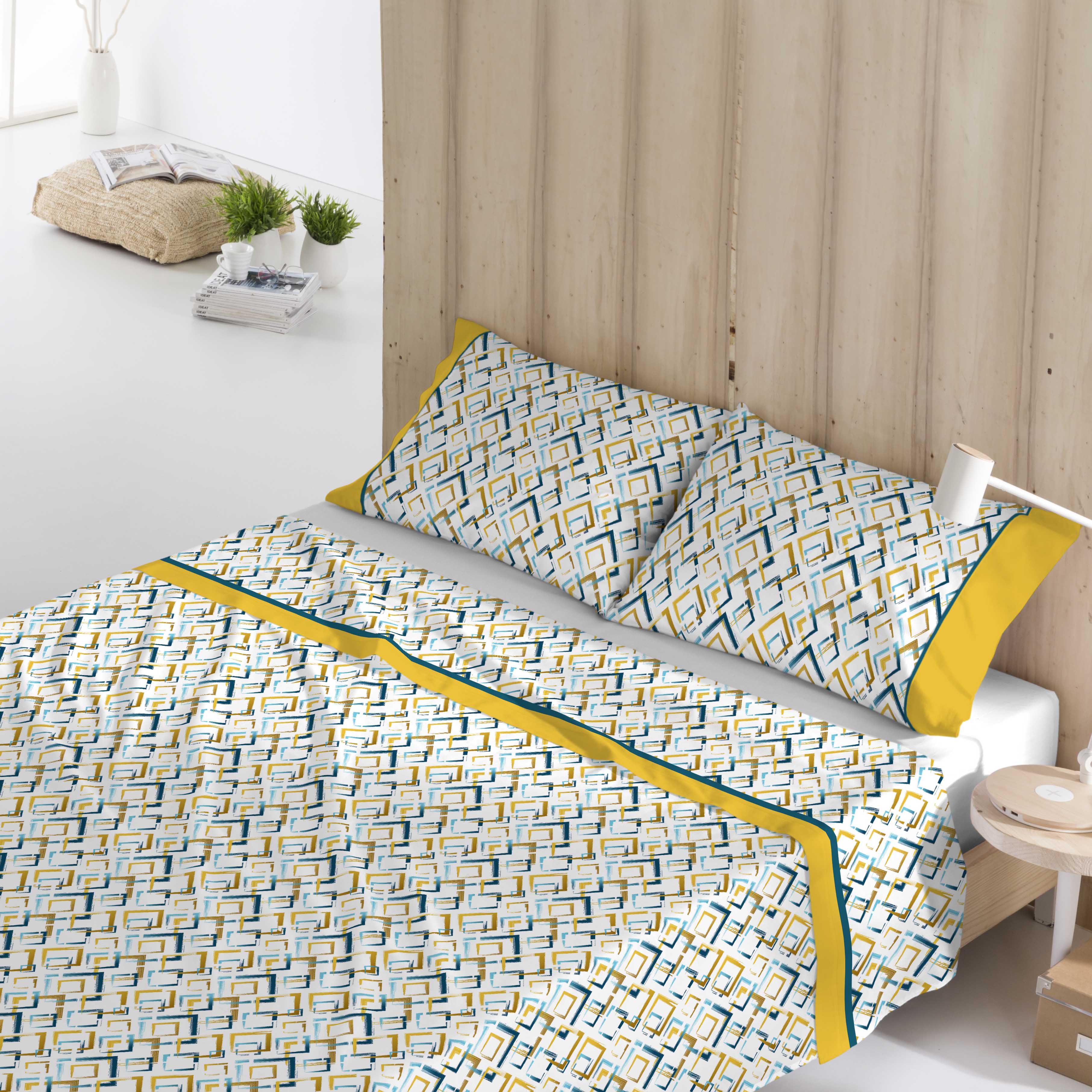 NATURALS - Juego de Sábanas Estampadas 3/4 Piezas - 10 Modelos Diferentes - 50% Algodón 50% Poliéster Extra Suave - 144 Hilos - Incluye Sábana Bajera + 1/2 Fundas de Almohada - Cama 90/105/135/150/180