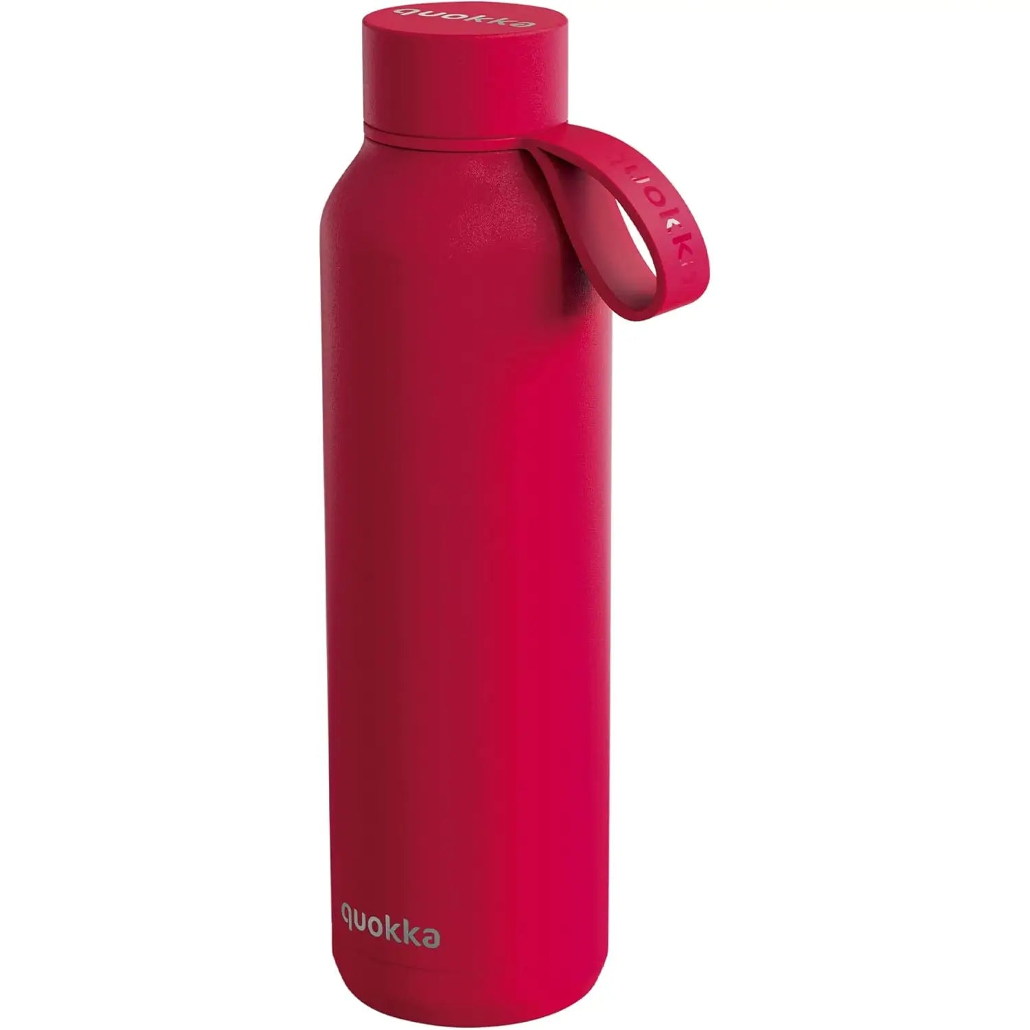 Botella térmica QUOKKA SOLID CHERRY COLGADOR STRAP 630ML acero inoxidable boca ancha - Quokka