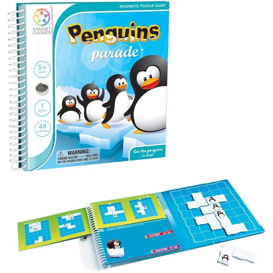 Smartgames - Penguins Parade | Juego De Mesa 5 Años | Rompecabezas Niños | Juegos Niños 5 Años | Juegos Magneticos Para Niños | Juegos Infantiles 48 Retos