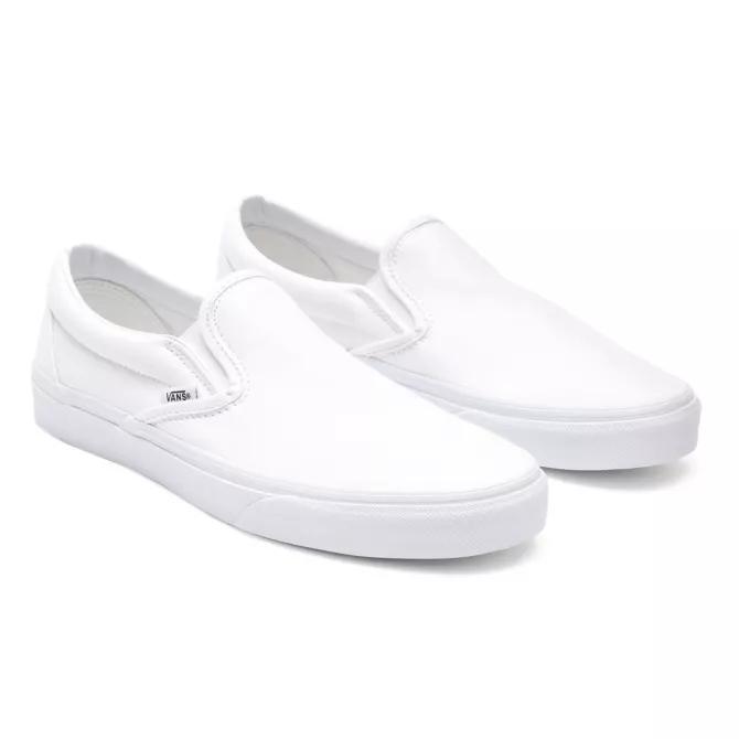 Zapatilla Vans Slip On Classic Blanca Mujer Cómoda y Sin Cordones